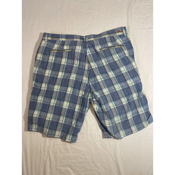 Tommy Bahama Shorts Mens 38 Blue Green Yellow  Linen Silk Blend Plaid‎ - Picture 2 of 5